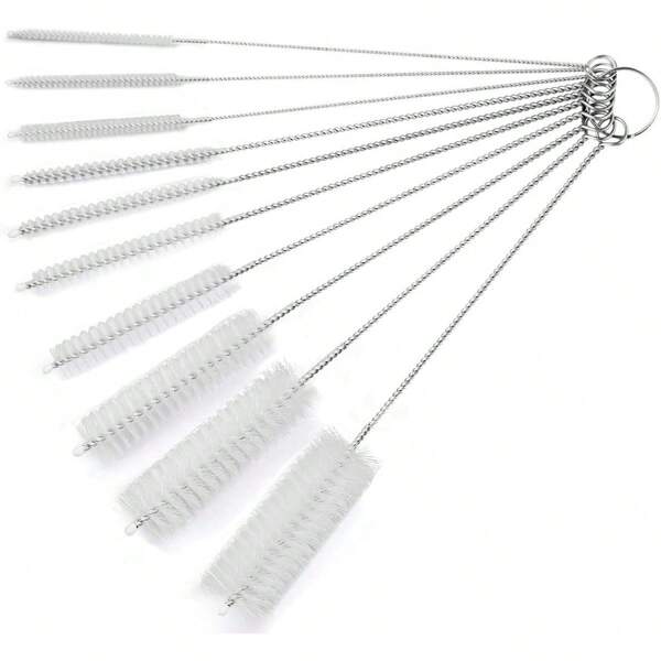 10pcs Upgraded Straw Brushes, Bottle Cleaner Brushes, Pipe Cleaning Brush Set, 10 Different Diameter Metal Pipe Cleaner Brushes, 10pcs/Set,Kitchen,Bathroom,Home,Household Suppliers