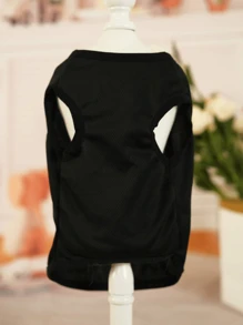 1 capo maglietta senza maniche a righe con lettere stampate estive per cani e gatti traspirante per Bichon, Teddy e Pug