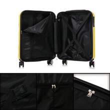 Olivia Wong ABS登機箱 55x40x20厘米（44升）-20英寸雙360º輪-黑色/藍色/玫瑰金色/銀色/黃色/紅色/紫色/綠松石色/薄荷綠/綠色 - 黃色 - 查看 6