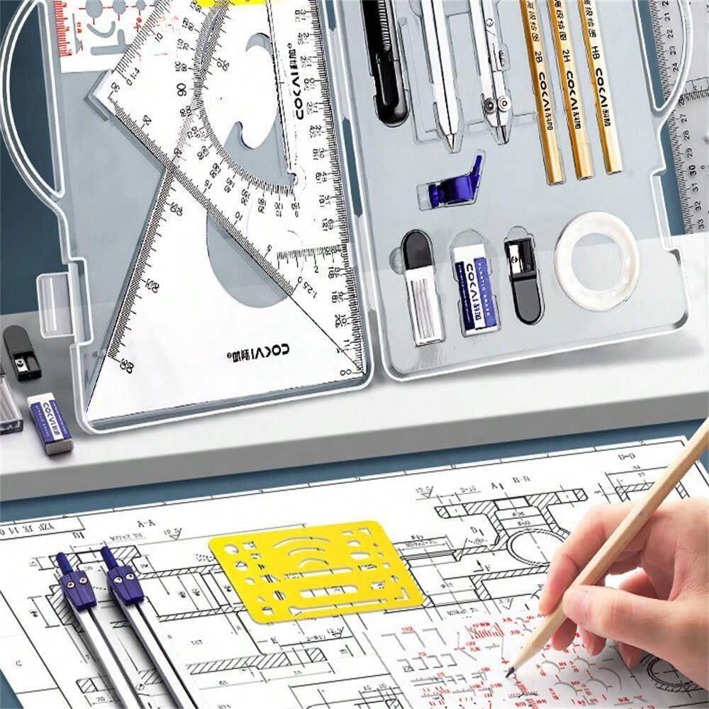 Engineering Graphics Set Instruments Kit strumenti combinati di regolo a T speciale di marca doctor per ...