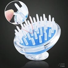 1 Bàn chải tóc mát xa da đầu bằng silicon dành cho nam và nữ - Bàn chải tóc có lông cao su dành cho loại tóc bình thường, tẩy da chết nhẹ nhàng và giảm ngứa - Công cụ chăm sóc tóc bền và dễ sử dụng - Màu xanh lam - Xem 4