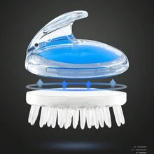 1 Bàn chải tóc mát xa da đầu bằng silicon dành cho nam và nữ - Bàn chải tóc có lông cao su dành cho loại tóc bình thường, tẩy da chết nhẹ nhàng và giảm ngứa - Công cụ chăm sóc tóc bền và dễ sử dụng - Màu xanh lam - Xem 6