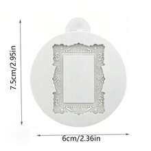 Molde de silicona fondant con patrón de marco de fotos combinado, herramienta de decoración de pasteles, molde para dulces, cupcakes y chocolates, accesorio de cocina, herramienta de horneado - Gris Claro - Ver 8