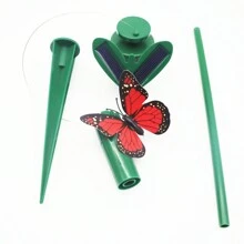 1pc Solar/Battery Powered Rotating Shake Realistic Butterfly Decoration Toy, Suitable For Garden, Pet Entertainment