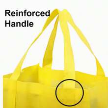 1個無紡布收納袋，可重複使用的購物袋，大容量折疊手提袋，長手柄，可用於購物杂货 - 黑色 - 查看 13