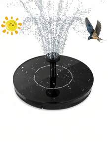 Fuente solar alimentada, paneles solares flotantes, fuente flotante solar al aire libre, para baño de pájaros, tanque de peces, estanque, jardín, decoración exterior - Negro - Ver 1