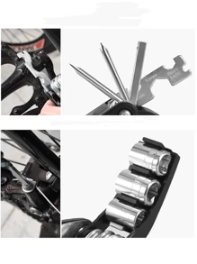 1pc Bicycle/Motorbike/Moped/E-Bike Multi-Functional Combination Repair Tool Set With Inner Hexagon Wrench, Tools For Men - Black - View 7