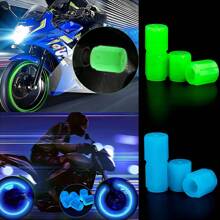 4 piezas Gorra de la válvula del neumático con luz nocturna para carro - Verde - Ver 5