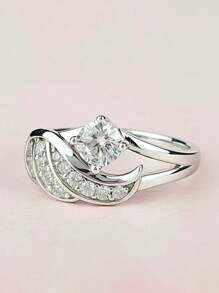 1 PC Elegant S925 Sterling Silver Cubic Zirconia Rings Wedding Jewelry For Women Fine Jewelry