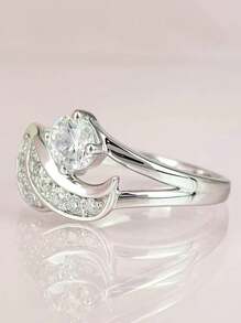 1 PC Elegant S925 Sterling Silver Cubic Zirconia Rings Wedding Jewelry For Women Fine Jewelry