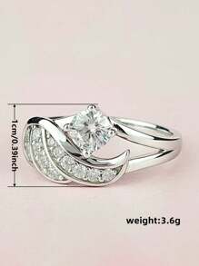 1 PC Elegant S925 Sterling Silver Cubic Zirconia Rings Wedding Jewelry For Women Fine Jewelry