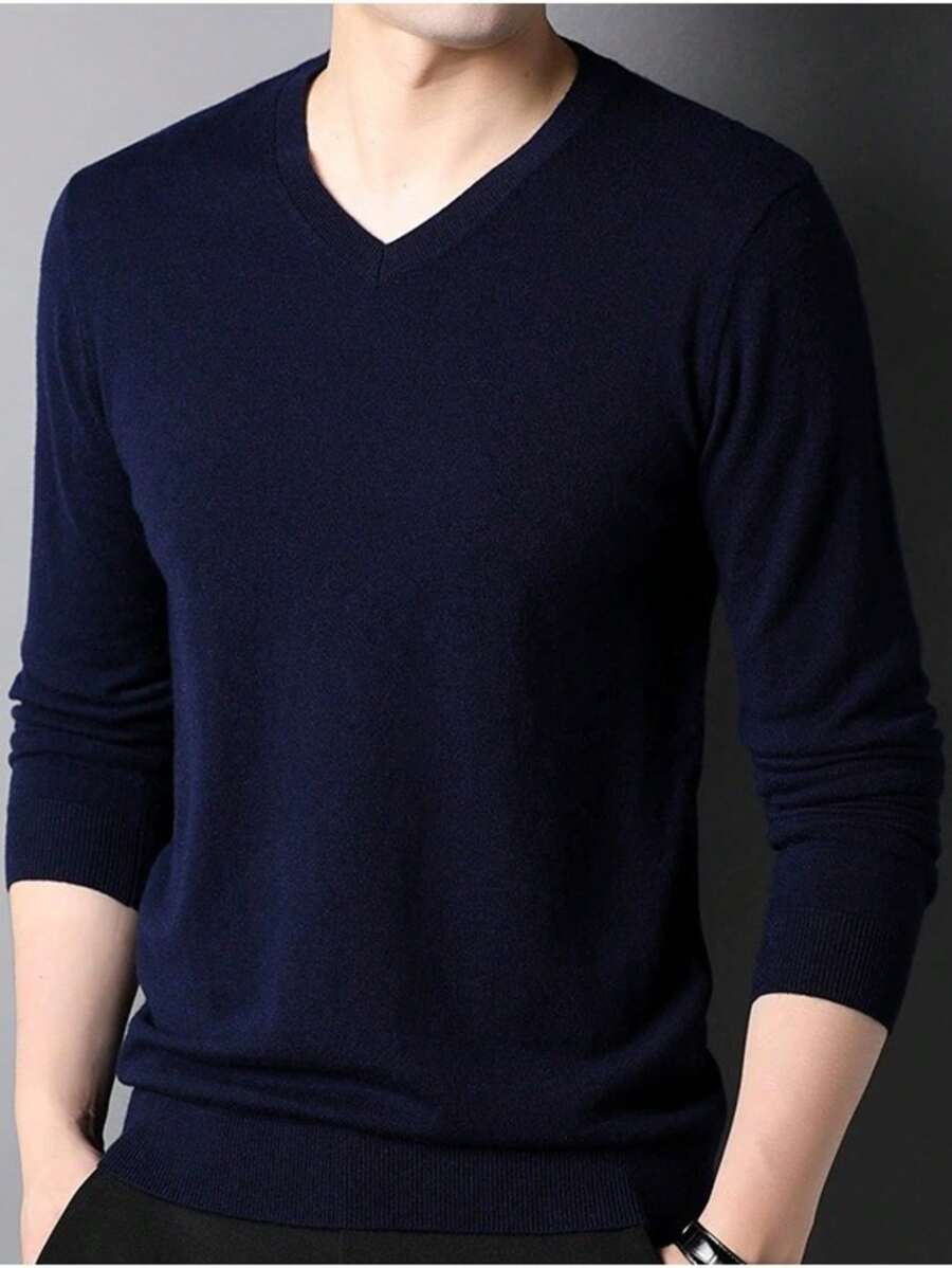 Men Sweaters - أزرق بحري - مشاهدة 1