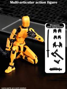 13 Joints Movable Action Figure Doll Model Robot Building Blocks Toy, 13 Joints Movable 3D Toy Dog DIY Assembly Toy, 360 Degree Flexible Joints