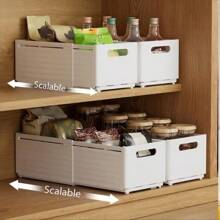 Retractable Storage Box Kitchen Organizer Shelf Divider Rack Bathroom Drawer Cabinet Organizer Tool,Storage,Kitchen Organiser,Kitchen Items,Room Decor,Home Decor. - Multicolor - View 1
