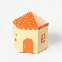 1入組/5入組多彩房屋城堡簡單可愛糖果餅乾包裝盒，房子形狀，可愛的小城堡，孩子節慶禮物 - 彩色房子城堡 - 查看 17