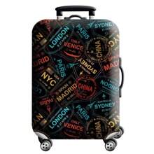 Verstärkter Kofferschutzfilm, süßer Tier-Graffiti-Planeten-Stadt Elastische Kofferüberzug für Reisen, Kratzschutz-Staubabdeckung, geeignet für 18-32 Zoll Gepäck, Tasche, Organizer, Aufbewahrung