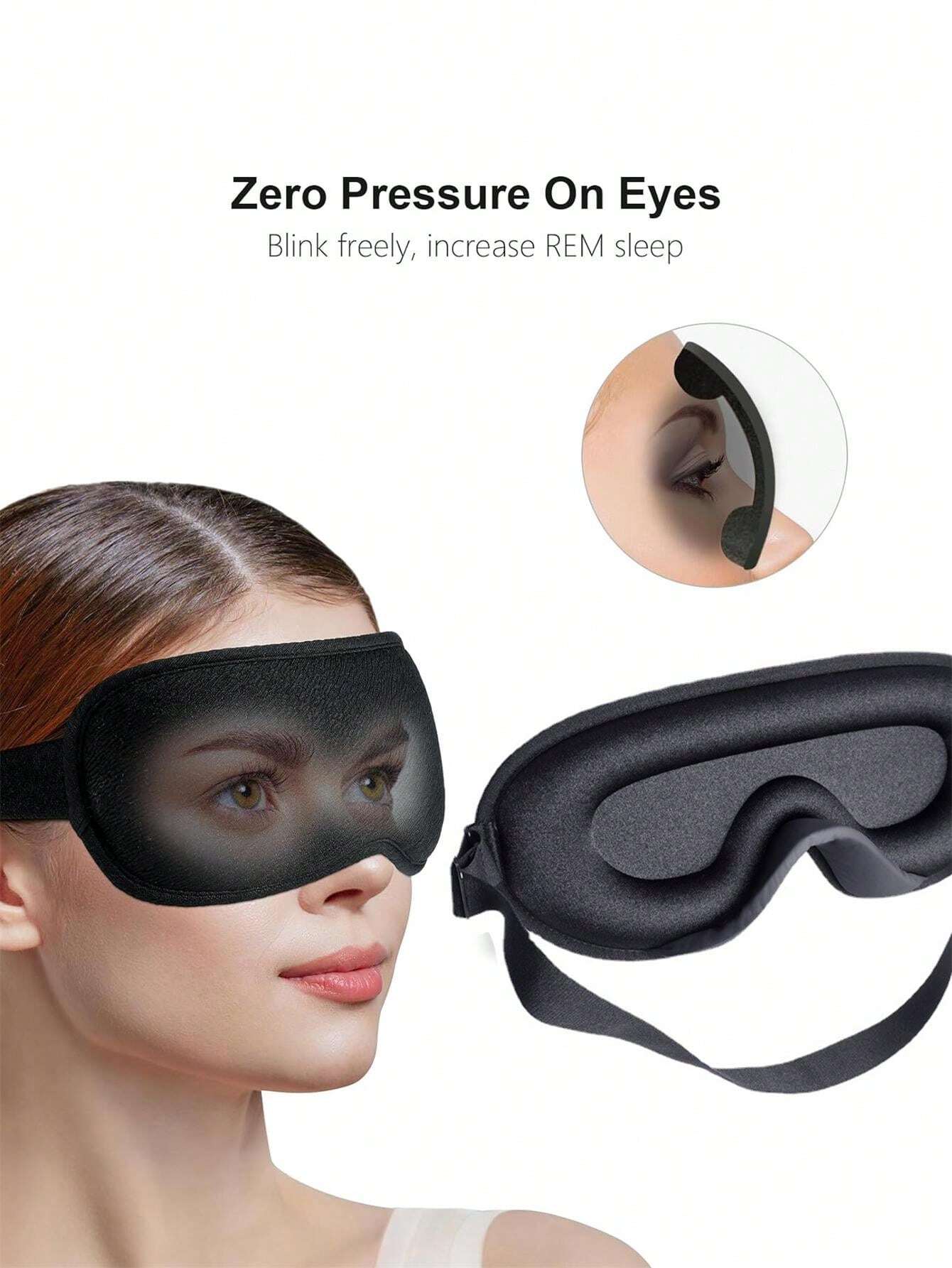 1pc Unisex LightBlocking Sleep Eye Mask, Zero Pressure Nighttime Face Mask Ergonomic Design