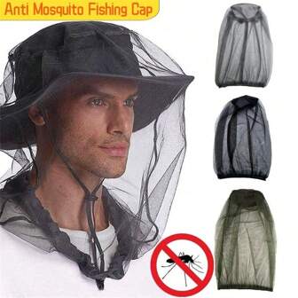 2Pcs Mosquito Bee Insect Mesh Head Face Protector Net Hat Outdoor Anti Mosquito Fishing Cap Beekeeping Hat Fishing Sun Cap Mesh Mask