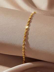 Aomogo 1入18K鍍金不鏽鋼細鏈手鍊，優雅手鍊珠寶