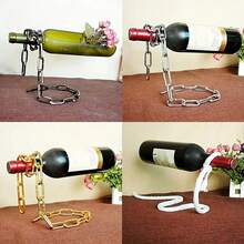 1pc Creative Wine Rack Display Stand Metal Chain Bar And Restaurant Home Kitchen Decoration Ornament 7.6*9.4 Inches, For Kitchen - Multicolor - View 10
