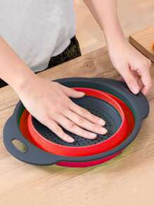 1pc/2pcs Foldable Strainer Basket, Large/Small, Convenient Home Tool For Kitchen And Dining Room Vegetable And Fruit Cleaning, Quick Drainage - Multicolor - View 7