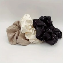 Women's Satin Hair Scarf & Scrunchie Set, Softer Than Silk, Valentine's Day Gift, Large Ponytail Holder - Pack Of 3, Diamond Summer Style - Multicolor - View 4