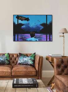 1入無框經典電影高清畫布藝術裝飾，世界是你的藝術海報畫布壁畫，適用於客廳家居裝飾 - 彩色 - 查看 1