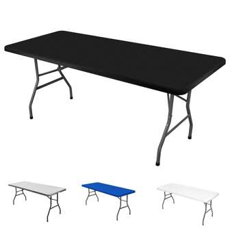 1pc Elastic Tablecloth Polyester Spandex Fabric Table Cover, Washable Stretchable Rectangle Table Protector, Suitable For Indoor/Outdoor Parties, Picnics, Weddings