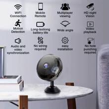 1入組迷你WiFi監控攝像機，2.4G WiFi監視器夜視動態檢測攝像機，家庭安全攝像機，寬廣角檢測IP攝像機 - 多種規格 - 查看 10