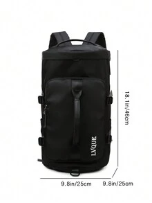 1入戶外運動背包，大容量登山旅行袋，防水健身健身房袋，可攜式多功能背包，帶濕/干分隔和鞋履收納袋的瑜伽袋 - 黑色 - 查看 3