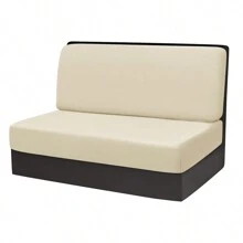 Silver Fox Fur Solid Color Stretch RV Dining Booth Seat Cushion Cover, Double Furniture Protection For Caravan/Bench Seat - Black - View 7