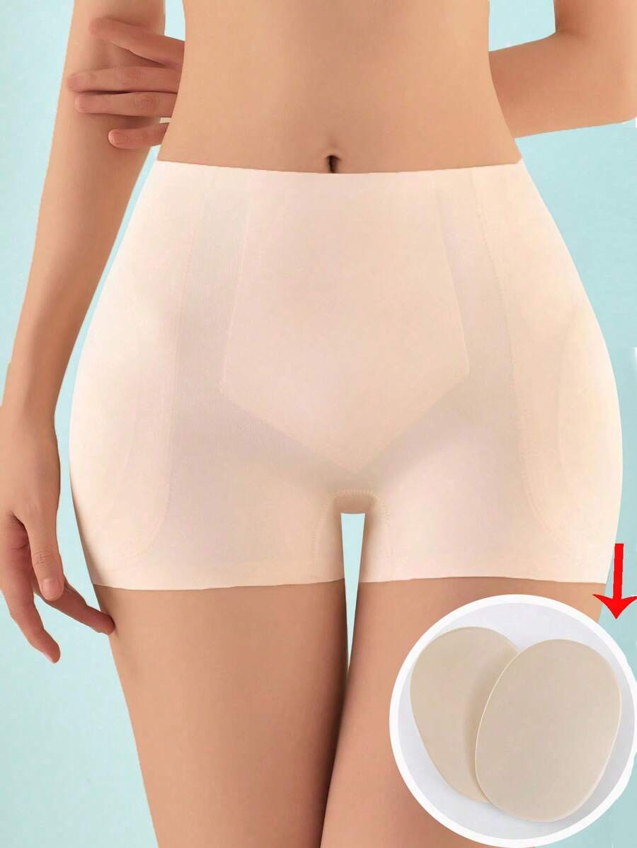 Women's Seamless Thin Tummy Control Panties With Fake Butt Padded Hip Enhancer Briefs