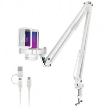 Maono MAONO Gaming USB Microphone, Noise Cancellation Condenser Mic With Mute, Gain, Monitoring, Boom Arm For Streaming, Podcast, Twitch, Discord, PC, Computer, PS4, GamerWave DGM20S