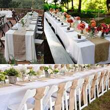 10Mx30CM Hessian Table Runners Hessian Roll Fabric Burlap Jute Rustic Wedding,Burlap Ribbon Versatile,Ideal For Decorating Chair,Table And Some Craft Choices,Add Pretty Scenery In Your Wedding,Home,Party Or Any Occasions.
