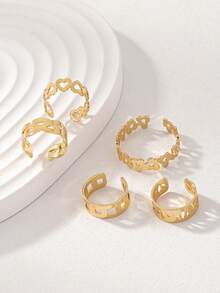 1 Set Of Minimalist Metal Foot Ring Set For Women's Vacation Beach Jewelry