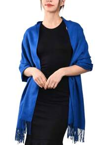 1pc Women Solid Color Silky Pashmina Shawl Wraps Soft Bride Bridesmaid Shawl For Formal Evening Party Wedding Accessories Women - A - View 21