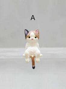 微型猫雕像，适用于家庭、汽车、办公室装饰、生日和节日礼物、微型景观 - 彩色 - 查看 11