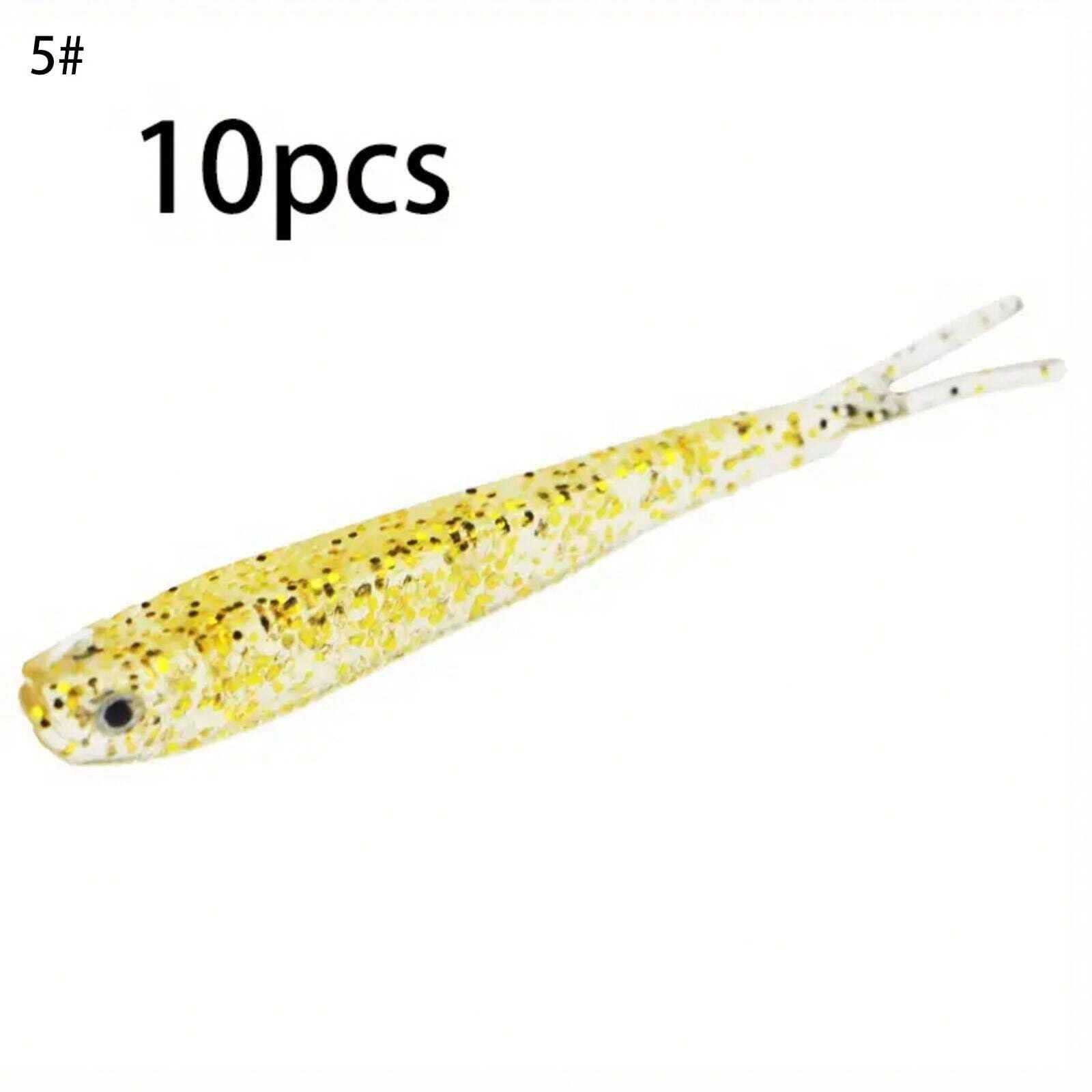 10pcs 2g7cm 3D Eye Forked Tail Bionic Fishing Lure, 0.07oz2.76inch