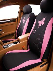 Bộ hoàn chỉnh Vỏ bọc ghế ô tô hình biểu ngữ con bướm, Tấm bảo vệ ghế trước và sau đa năng thời trang, Bộ sản phẩm bao gồm 5 Vỏ bọc tựa đầu, 2 Vỏ bọc ghế trước, 1 Vỏ bọc ghế sau có xẻ và 1 Vỏ bọc ghế sau có đáy chắc chắn - Nhiều màu - Xem 5