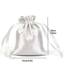 5 piezas de bolsas de regalo con cierre de cordón estilo satinado para joyas y accesorios, disponible en múltiples tamaños y colores, perfectas para regalos de cumpleaños, festivales, fiestas y bodas, Navidad - Multicolor - Ver 8