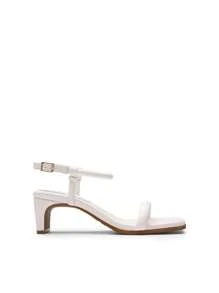 Woman Chunky Heeled Sandals, Elegant Ankle Strap Sandals For Summer Graduation Heels Prom Heels - 白色 - 查看 6