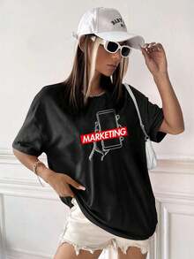 Women T-Shirts - 黑色 - 查看 3