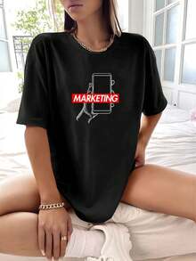 Women T-Shirts - 黑色 - 查看 2