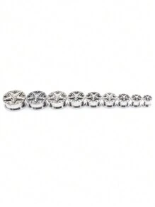 2 Peças Expansores de Piercing de Túnel Auricular com Polia de Caveira de Estrela de Aço Inoxidável de 8mm-25mm, Joia Corporal para Presente de Mulheres e Homens