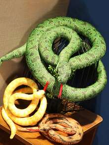 Plush Prank Cartoon Simulated Snake Stuffed Toy, New Simulation Animal Small Snake Doll,Home Decoration - Orange - View 3