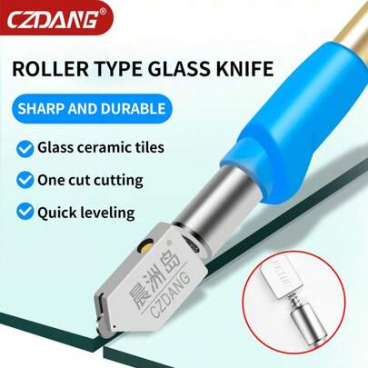 حامل قلم سكين زجاجي 2.87 * 2 بوصة، مزود بأنبوب شفط الزيت الواحد، زجاج سميك مقطوع بالألماس، وحفرة دائرية دوارة، وقطع البلاط الخزفي، وأداة شفرة من نوع الرولر.