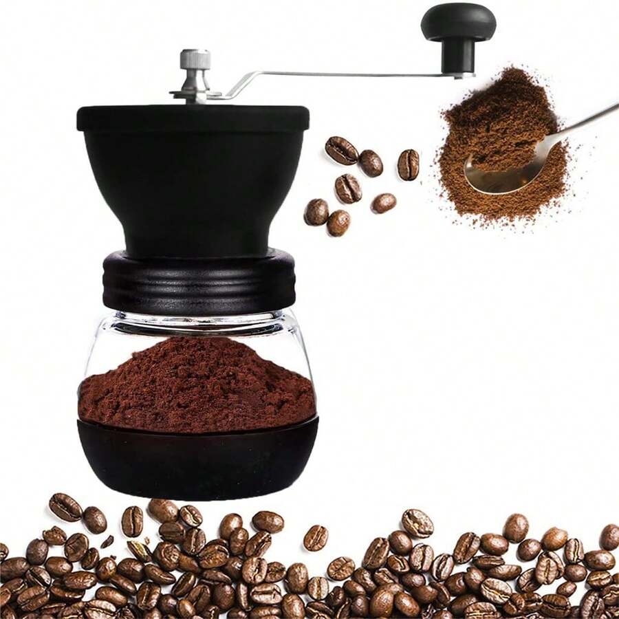 具圓錐形陶瓷磨片手動磨咖啡機，小型攜帶方便的手摇式磨咖啡機，適用於滴漏式咖啡、冷萃咖啡、法式壓濾壺、土耳其咖啡、義式濃縮咖啡，並配禮盒包裝 - 彩色 - 查看 1