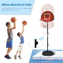 SPORTNOW Canasta de Baloncesto con Altura Ajustable 129-179 cm Aro de Baloncesto con Diana Magnética y Dardos Base Rellenable para Interior Negro - Negro - Ver 8