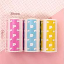 自粘式可打印貼紙標籤紙卷直熱標籤，適用於PeriPage A6口袋熱敏打印機，PeriPage P1 / P2小型打印機以及其他57mm印刷移動式袖珍小型熱敏打印機 - Bear Color Label Sticker - 查看 4