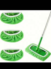 4pcs Washable Microfiber Mop Pads, Design For Wet Or Dry Floor Cleaning, Easy To Install, Essential Home Cleaning Supplies, Garden Tools